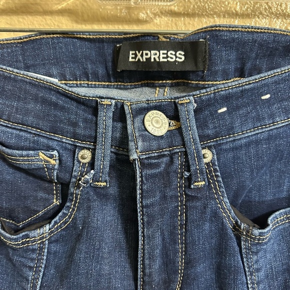 Express Women's stretch ankle legging mid rise Blue Jeans size 00R - Picture 2 of 4